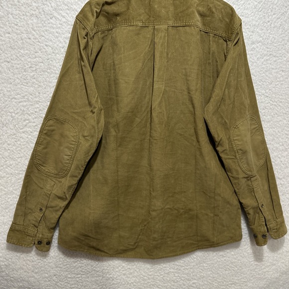 Eddie Bauer Tan Shirt Mens L Large TL Heavy Corduroy Elbow‎ Patch Classic Fit - Picture 11 of 14